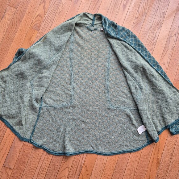 Anthropologie Knitted & Knotted Cardigan Sweater Green Beige L - Picture 6 of 14